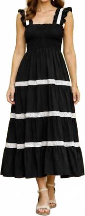 Pinch Design Seaside Lace Tiered Maxi Dress In Black