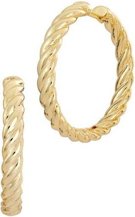 Savvy Cie Jewels Italian Like Twist Hoop Earrings in Gold at Nordstrom Rack