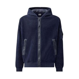 C.P. Company C.p. Company - Corduroy Full-Zip Hoodie - Heren - Sweatshirts & Hoodies - Blauw - Maat: L Corduroy