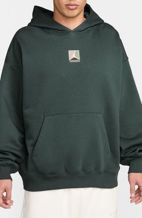 Nike Jordan Graphic Print Brooklyn Fleece Hoodie in Midnight Green/Sail at Nordstrom, Size Xx-Large