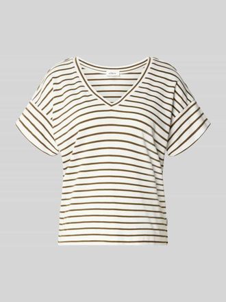 s.Oliver Red Label Relaxed Fit T-Shirt aus reiner Baumwolle in Mittelbraun, Gr&ouml;&szlig;e 34