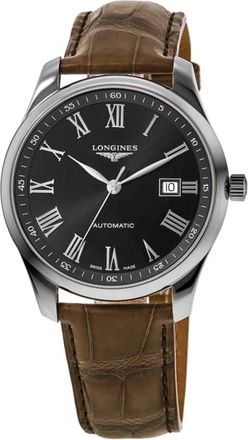 Longines Master Collection Automatic 42mm Black Dial Leather Strap Mens Watch L2.893.4.59.2