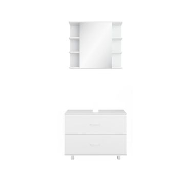 Vicco Conjunto De Muebles De Ba&ntilde;o Ilias, Blanco, 2 Partes, Armario Bajo 80 Cm, Vicco