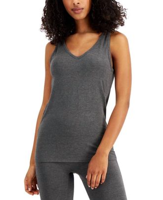 Alfani Womens Ultra Soft Modal Tank Top In Heather Charcoal