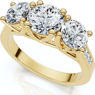 Pompeii3 2Ct Three Stone Diamond Anniversary Engagement Ring 14k Gold or Pt Lab Grown