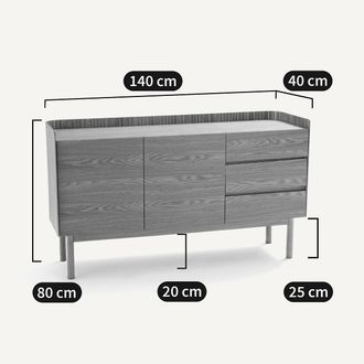 La Redoute Interieurs 2-deurs dressoir met 3 laden, LATTI