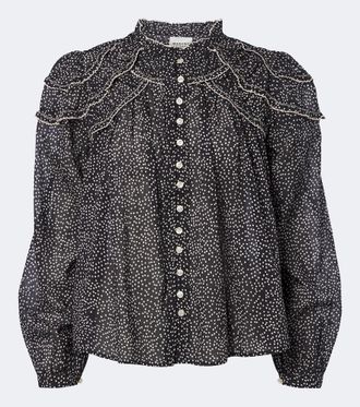 Isabel Marant Christa polka-dot cotton blouse