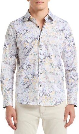 Robert Graham Croatia Stretch Button-Up Shirt in Yellow Multi at Nordstrom Rack, Size Xxx-Large