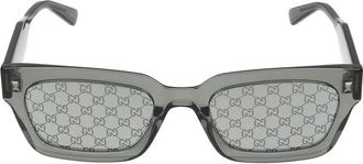 Gucci Sunglasses, male, Gray, Size: 53 MM Rectangular Frame Sunglasses