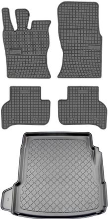 OEM Jaguar Xe Sed&aacute;n De 2019 (juego) - Alfombrillas De Goma Para Coche + Alfombrilla Para Maletero