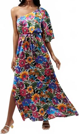 Sugarlips Santa Elena One Shoulder Maxi Dress In Floral Multi