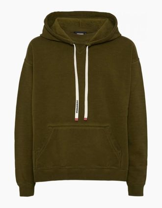 Dsquared2 Mens Relax Fit Pullover Hoodie Green - Size: 40