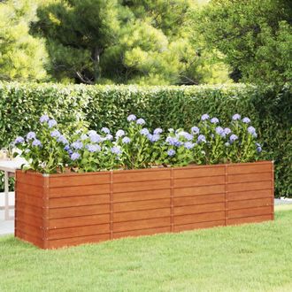 Berkfield Home Garden Raised Bed Rusty 320x80x77 cm Corten Steel in Brown | Size: 320 x 80 x 77 cm