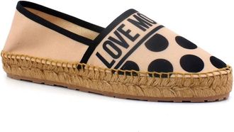 Love Moschino Logo-Embroidered Espadrilles - Dames - Espadrilles - Beige - 38 EU - Leer - Schoenen