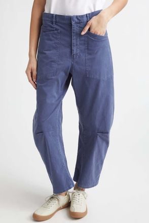Nili Lotan Shon Stretch Cotton Pants in Vintage Washed French Navy at Nordstrom, Size 00