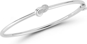 Glaze Jewelry Love Knot Cubic Zirconia Hinge Bracelet in Silver at Nordstrom Rack