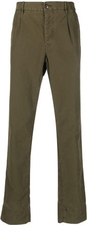 Incotex tapered-leg cotton trousers - men - Cotton/Coconut/Elastane - 34 - Green