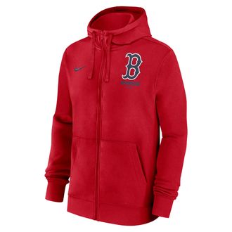 Nike Boston Red Sox Lockup Nike Mens MLB Full-Zip Hoodie in Red | 01NC62QBQ-LU7
