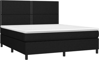 vidaXL Vidaxl - Cama Box Spring Con Colch&oacute;n Tela Negro 180x200 Cm