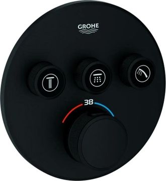 GROHE Grohtherm Smartcontrol Termostato Empotrado Con 3 Llaves Black, 29508kf0