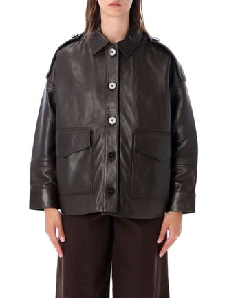 Sessun Harriboyd Boxy Cropped Leather Jacket