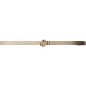 Maje Slim belt with Clover buckle in Light Gold at Nordstrom, Size Large