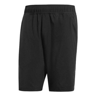 adidas Mens adidas Solid Color Small Logo Printing Elastic Waistband Sports Shorts Black B45800