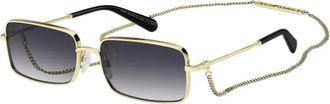 Marc Jacobs Gouden zonnebril met ketting en grijze lenzen - Dames - Zonnebrillen - Geel - 58 MM - Accessoires