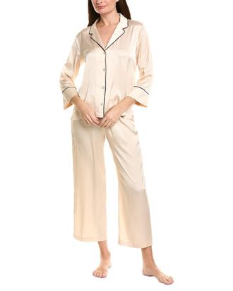 Natori 2Pc Satin Essentials Notch Pajama Set