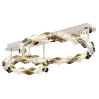 Netlighting Karilion Integrated LED Semi Flush Ceiling Light Chrome 2x LED 4000K in Grey