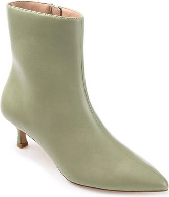 Journee Collection Arely Boots Womens Green Kitten Heel Dress Bootie HAWK2033