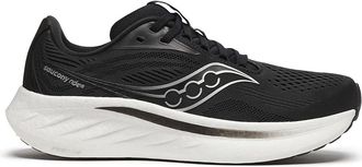 Saucony Womens Ride 18, Black/White, 7 Wide