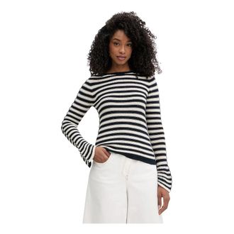 Twinset Trui met ronde hals en strepen - Dames - Ronde hals truien - Veelkleurig - XL - Katoen - Truien & Vesten