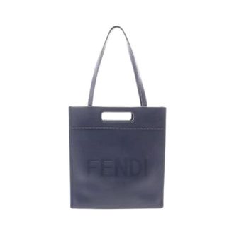 Fendi Pre-owned Tote Bags, female, Blue, Size: ONE SIZE Pre-owned Shopping BAG leather tote bag