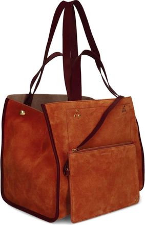 Jerome Dreyfuss Leon M Tote - Dames - Shoppers - Bruin - ONE Size - Su&egrave;de - Tassen