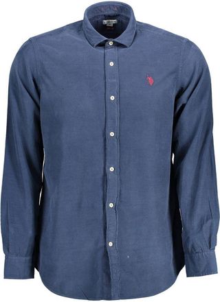 U.S.Polo Association Mens Corduroy Longsleeve Shirt - Medium Blue Cotton - Size 2XL