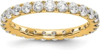 Diamond2Deal 14k Yellow Gold Lab Grown Diamond Eternity Wedding Band Ring 1.5Ct Clarity- VS Color- G-H