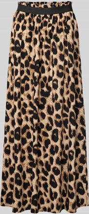 Only Ausgestellter Maxi-Rock aus reiner Viskose Modell VENEDIG in Beige Melange, Gr&ouml;&szlig;e XL