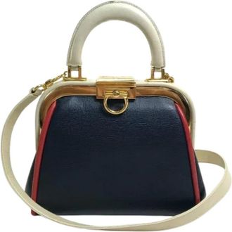Dior Pre-owned Leather dior-bags - Dames - Vintage Handtas - Blauw - ONE Size - Leer - Vintage
