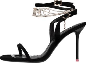 Pinko Fluwelen Sandalen - Dames - Sandalen met hakken - Zwart - 39 EU - Leer - Schoenen