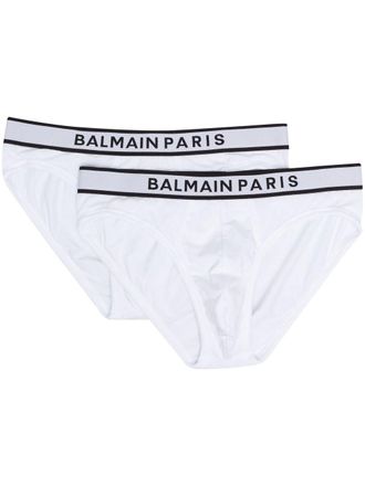 Balmain Set di 2 slip con logo - Bianco