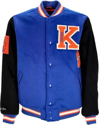 Mitchell & Ness NBA Team Legacy Varsity Jacket - Heren - Bomber jackets - Blauw - S - Wol - Jassen