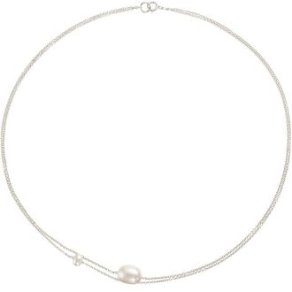 Lily & Roo Solid White Gold Layered Large and Small Pearl Choker