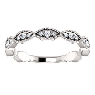 Pompeii3 1/5ct Diamond Wedding Ring Womens Stackable Anniversary Ring 14k White Gold