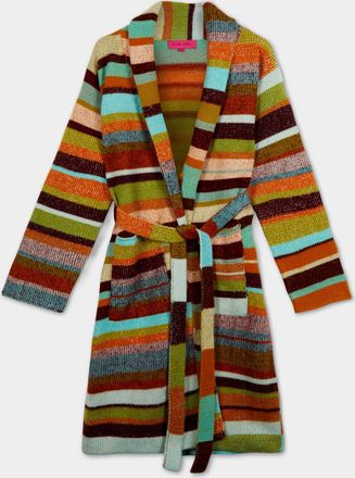 The Elder Statesman Super Soft Stripe Cashmere Robe Size: M