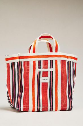 Maeve Striped Mesh Tote Bag