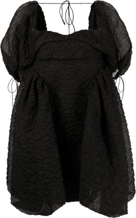 Cecilie Bahnsen Sidra puff-sleeve minidress - women - Cotton/Polyamide/Polyester/Polyester/Cupro - 8 - Black