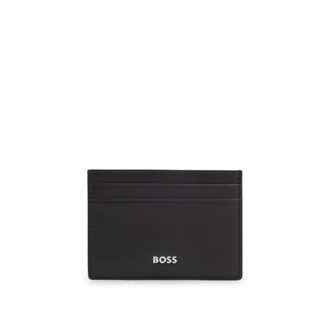 BOSS Logo-print card holder in leather