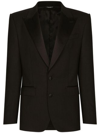 Dolce & Gabbana Sicilia-fit single-breasted tuxedo blazer - Black