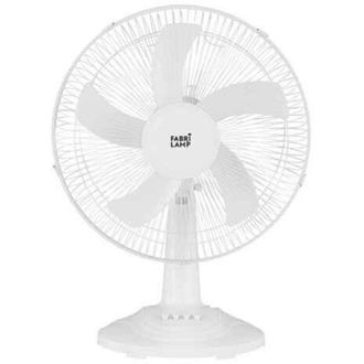 Fabrilamp Ventilador Dc Sobremesa Solar Abanico Blanco 20w 3velocidades 5 Asp.blancas 63x43x30,5cm 4,20m De Cable - Fabrilamp